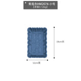 Rectangle Emboss Wooden Pallets Dessert Tea Break Cake Coffee Shop Bar Supplies Tableware Dining Plate Originality Retro Plate