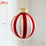 2Pcs Christmas Hot Air Balloon Pendants Flannel Tree Ornaments Creative Christmas Pendants Holiday Supplies Colorful Pearl Small
