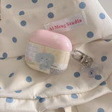 Pink Polka Dots Cartoon Cute Elephant Pattern New Silicone Earphone Case For Apple AirPods Pro 2 3 4 1 Soft Protective Cover