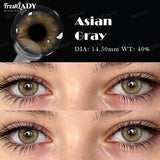 1 Pair Asian Series Colored Contact Lenses Natural Brown Pupils Eyes Contact lenses Green Soft Contacts 14.50mm