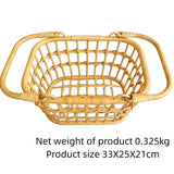 Handwoven Rattan Storage Basket Multipurpose Organizer for Kitchen Sundries Clothing Toys Snacks Desktop Items Home Organization