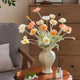 Ceramic Flower Vase For Wedding Festival Hotel Living Room Home Dining Table Decor,Luxury Bas-relief Plant Pot