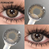 14.0mm Brown Colored Contacts Lens With Diopters Iris Gray Natural Contact Lens With Degree Yearly Softlen