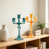 Nordic Transparent Glass Candlestick 3 Heads Candlesticks Taper Candle Holders Romantic Wedding Home Coffee Table Decor