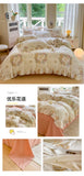 Flower Skin-friendly Washed Cotton Bedding Set Duvet Cover Set Korean Lace Ruffles Quilt Cover Soft Cover Bed Linen Pillowcases
