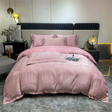 Luxury Satin Jacquard Duvet Cover Set Nordic Double Bed Quilt Cover Bedding Set Adlut Pillowcases Sheet Queen King Home Textiles