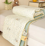 Washed Cotton Printed Summer Quilt Air Conditioner Thin Quilt Machine Washable Lightweight Single Double Bedding Soft Breathable