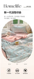 Korean StyleFloral Printed Summer Quilt Soft Skin-friendly Comforter Adults Single Double Washable Summer Lightweight Quilt 1PC