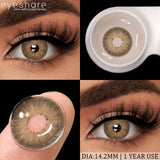 New Natural Color Contact Lenses 2pcs Colorful Makeup Eyes Contact Lens Blue Beauty Pupils Yearly Cosmetic Gray Lenses