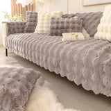 Artificial Rabbit Fur Sofa Cover Non-slip and Dustproof Thick Soft Couch Cover Furniture Protector