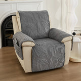 Soft Plush Recliner Sofa Covers for Living Room Leaves Printed Pet Kids Sofa Mat Non-Slip Couch Armchair Slipcovers Protector