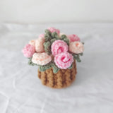 Crochet Floral Coasters Set Table Decorations Bouquet Coasters Potted Plant Decor Handmade Crafts Table Mat Kitchens Accessories