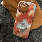 Korean Cute Dog Stripes Gradient Phone Case for IPhone 16 15 14 13 11 12 Pro Max Plus Lovely Puppy Vortex Pattern Cover Funda