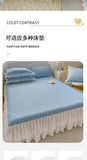 2/3pcs Summer Cooling Princess Bed Skirt Set Class A Mattress Cover Single Soft Mat Room Decor Bedspread Ice Silk Bean Cool Mat