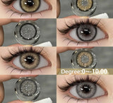 Myopia Lenses 1pair Color Contact Lenses for Eyes Brown Prescription Lens Cosmetic Black Lense Yearly Gray Contact Lens