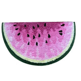 Creative Soft Thick Plush Mug Half Round Round Watermelon Floor Mat Non-slip Absorbent Kitchen Bathroom Carpet  Machine Washable