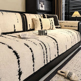 1PC Sofa Cushion Winter Thickened New Non-slip Light Luxury One-piece Plush Seat Cushion Cover Towel Home Textile