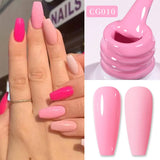 10ml Snow Glitter Gel Nail Polish Pink Milky White Jelly Sequins  Semi Permanent Nails Art Design Varnish Manicure