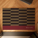 Colorful Striped Wire Loop Mat Easy-Clean Stain-Resistant Rug for Patio Balcony Laundry Room