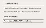 Ikeehome  new cotton and linen jacquard fringed blanket office nap air conditioner blanket home sofa leisure blanket