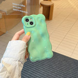 3D Wave Pattern Phone Case For iphone 15 14 13 12 11 Pro Max INS Candy Color Fashion Soft Silicone Shockproof Back Cover Cases