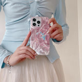 Pink shiny two colorful fishes phone case for iphone 14 13 15 pro max 15pro 13pro 14pro 12pro 15promax 12 neo-chinese coque capa