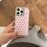 Cute Electroplated Frame Stars Pattern Pink Phone Case for IPhone 16 15 14 17 Pro Max 13 Shockproof Protective Soft Back Cover
