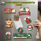 Festive Christmas Fridge Magnets Cartoon Santa Snowman Reindeer Magnets Refrigerator Decor Holiday Home Decorations