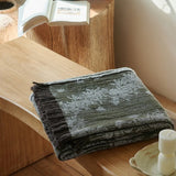 Vintage Artistic Style Pure Cotton Yarn Dyed Jacquard Tassel Throw Blanket Skin Friendly Car Office Single Nap Sofa Thin Blanket