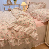 Fresh Botanical Floral Bedding Set for Kids and Adults, Leaves, Flower Duvet Cover, Pillowcases, Soft Washed Cotton, Home Textil