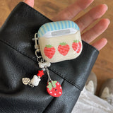 Case for Apple AirPods Pro 2 Protection Cover Lovely Fruit Strawberry Pendant Headphone Cases for AirPods 4 3 2 1 Pro 3nd Fundas