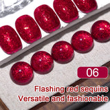 10ml Glitter Red Color Nail Gel Polish Semi-permanent Varnish Soak Off UV LED Nail Art Varnish For Salon & Home Winter