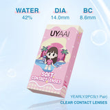 1 Pair Contact Lenses with Diopters Lenses Correction With Degree Transparent Lenses With Prescription Yearly Lenses