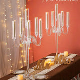 5 Arms Acrylic Cylinder Vase Wedding Center Piece Candlestick Table Decoration Candle Holder for Wedding Props 2/5/8/10pcs
