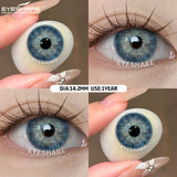 1pair Color Contact Lenses with Eyes Natural Blue Contact Lenses Brown Pupils Beauty Gray Lenses Yearly Green Contacts