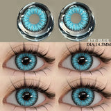 2Pcs Blue Halloween Colorful Contacts Lenses Anime Cosplay Eyes Lens Yellow Multicolored Lenses Yearly Beautiful Pupils