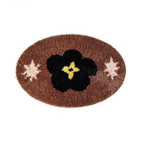 Oval Tufting Bathroom Mat Soft Tufted Cartoon Tooth Floral Bedroom Carpet Bedside Rug Floor Anti Slip Pad Aesthetic Home Decor