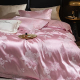 Luxury Jacquard and 60S Cotton Patchwork Soft Silky Bedding Set Duvet Cover Set Bed Sheet/Fitted Sheet Pillowcases 4Pcs