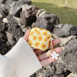 Flower Print Earphone Case For Apple AirPods 4 New Funda Silicone Cover For AirPods Pro 2 3 1 Matte Sunflower Soft Cases Coque