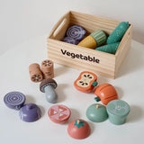 Nordic children's simulation food solid wood toys kitchen utensils magnets fruits and vegetables and joyful toys