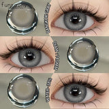 2PCS Colored Eye Lenses Brown Colorcon Contact Lenses Grey High Quality Natural Pupils Blue Cosmetic Beauty Lens Yearly