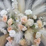 Pampas Grass Rose Table Centerpiece Ball,  Wedding Floral Arrangement，Road Lead, Event Stage, Floor Flower Ball, Window Display