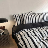 3/4PC Bedding Set Black White Minimalist Stripes Soft Comfortable Duvet Cover Set Sheet Set for Home Bedroom Deocr Birthday Gift
