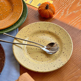 Nordic Ceramic Splashed Ink Plate Household Colored Breakfast Bread Disc High-end Restaurant Dessert Plates Niche Dot Tableware