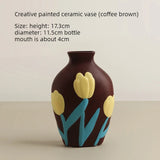 New Creative painted ceramic vases home living room desk decoration ornaments flower arrangement vases spatial aesthetic design