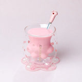 Cat Claw/Paw Cup Double Glass Coffee Mug Cartoon Cute Cat Milk Juice Cup Home Office Cafe Tazas Best Gift for Festival