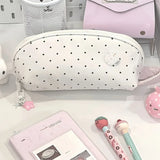 INS Polka Dot Pencil Case Shell Shape Multi-functional Stationery Storage Bag Large-capacity Pen Bag Students Gift