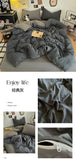 Solid Color Bedding Set Kids Adults Twin Full Queen Size Bed Flat Sheet Soft Duvet Cover Set Quilt Cover Pillowcases Bed Linen