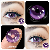 Yellow Contact Lenses for Eyes 2pcs Anime Cosplay Colored Lenses Purple Crazy Halloween Lenses Contact Lens Beauty Makeup