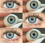 2pcs Colored Contact Lenses for Eyes Mixed Race Feeling Blue Color Contact Lenses Brown Gray Pupils Soft Natural Lenses